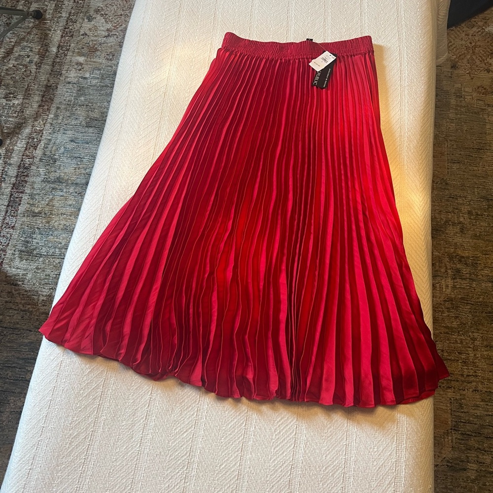 Banana Republic A-Line Red Midi Skirt Cocktail